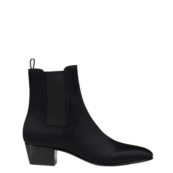 Luxury Chelsea Pointed Toe Boot with Low Block Heel