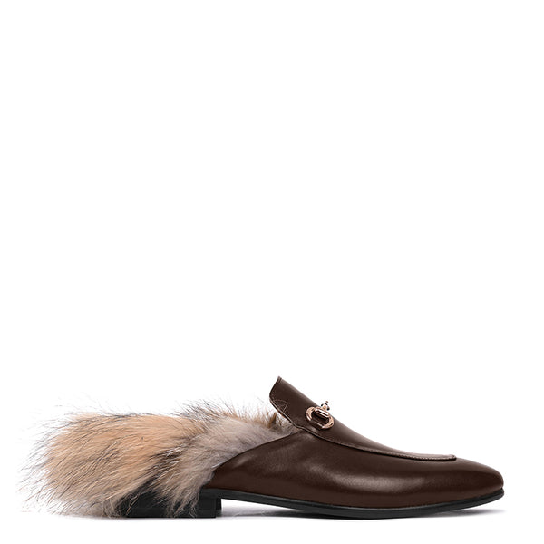 Premium Leather Mule With Fur