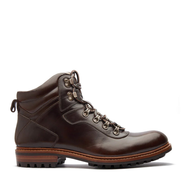 Leather Lace Up Mid Top Ankle Boot For Men