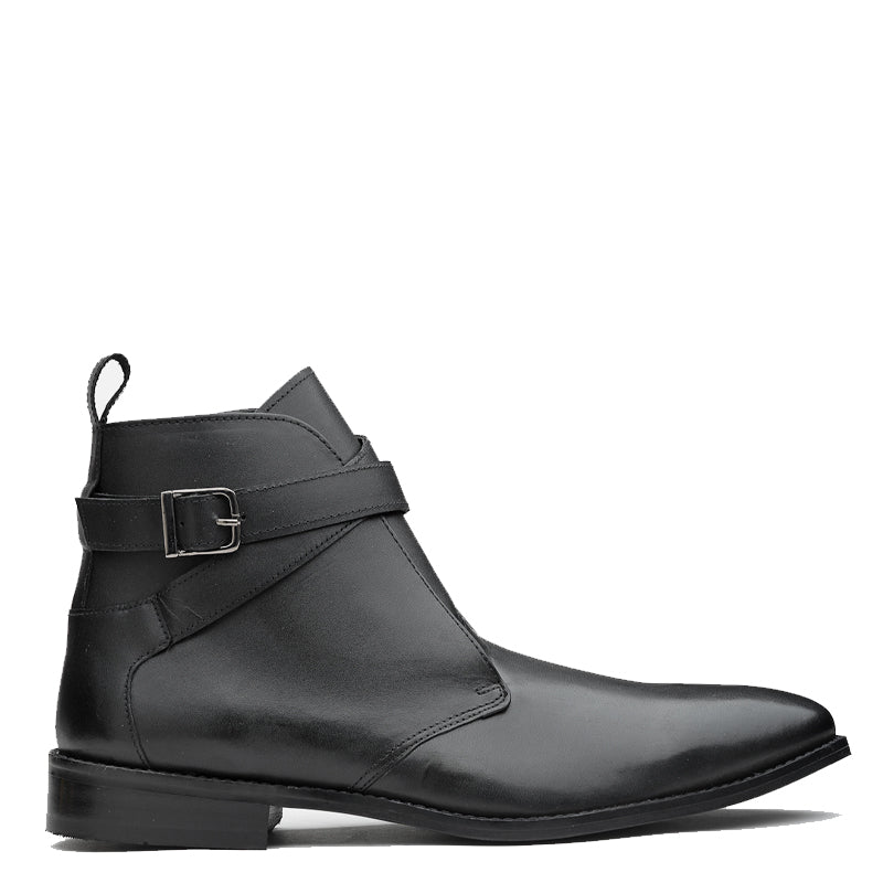 Leather Mid Top Regular Boots With Buckle