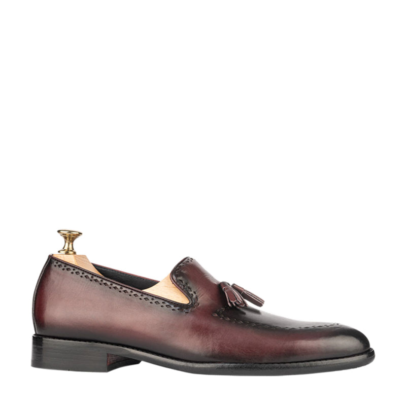 Patina Leather Tassel Loafers For Men