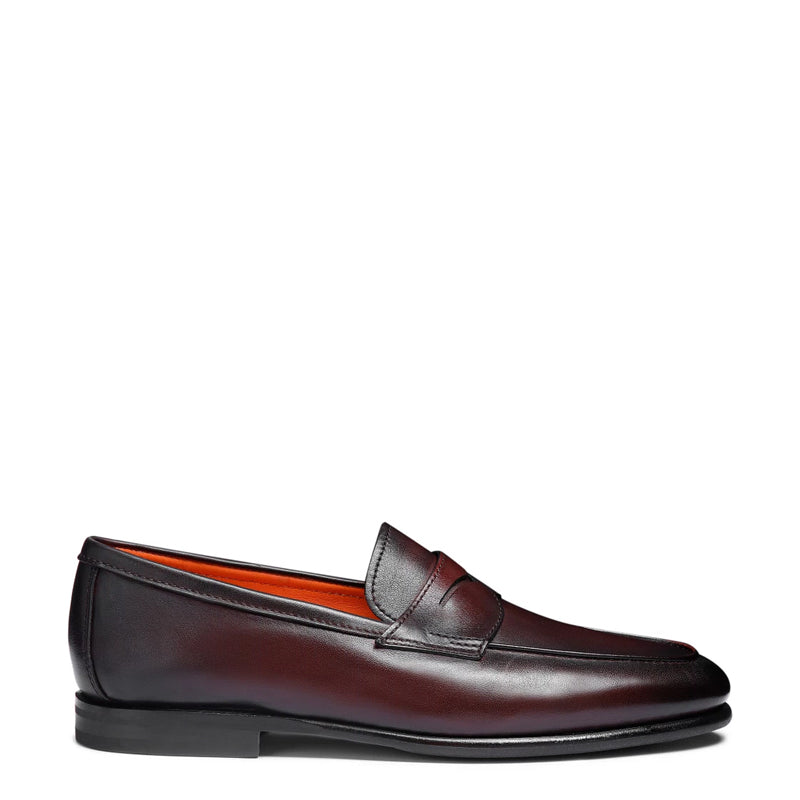 Penny Solid Leather Carlo Burgundy Loafer
