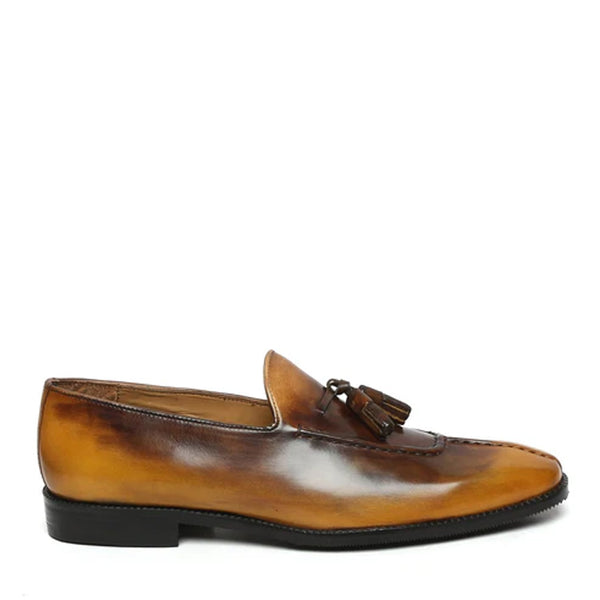 Men Slip On Leather Tassel Loafer