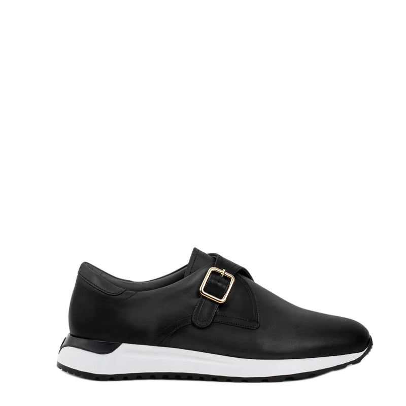 Black Leather Men Sneaker