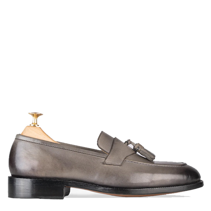 Beatrice Gray Tassel Loafers