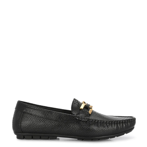 Premium Leather Loafer With Gold Buckled