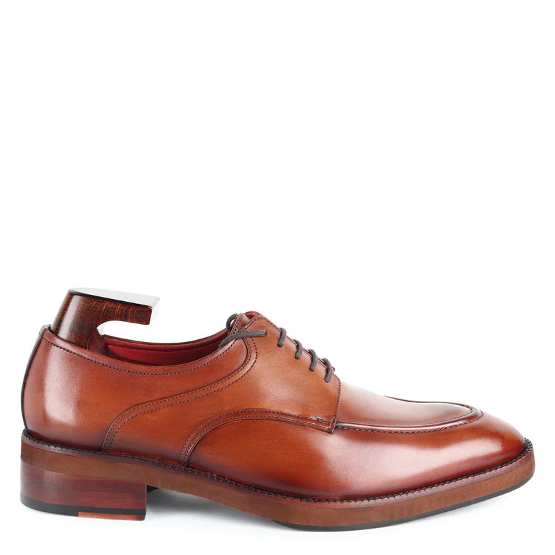 Men Handpainted Solid Leather Derby Shoes