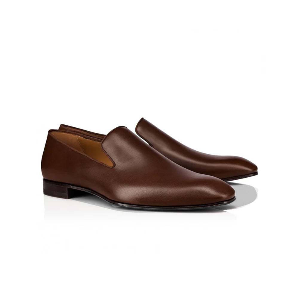 Luxurious Brown Leather Slip-on