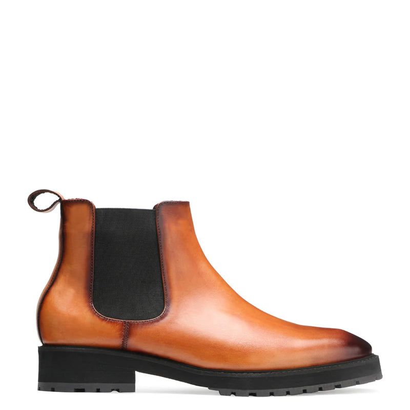 Luxury Mid Top Leather Chelsea Boot Tan