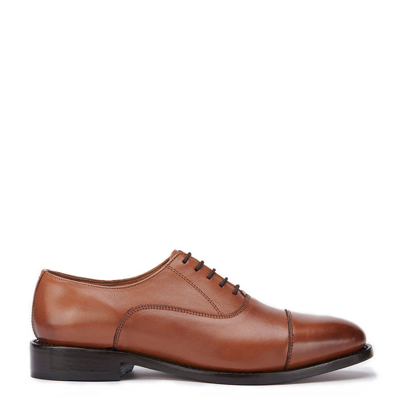 Men Lace-Up Shiny Leather Oxford Shoes