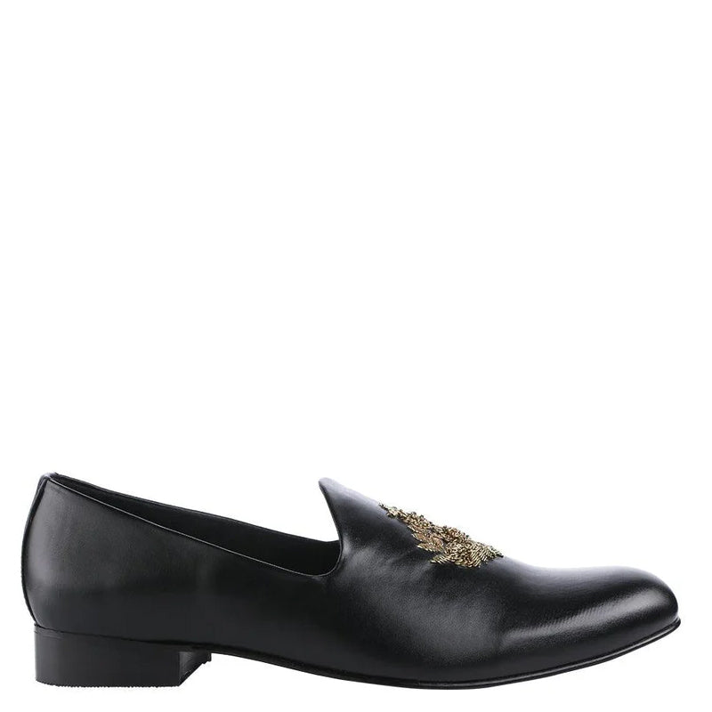 Men's Embroidered Round Toe Slip-on Mojaris