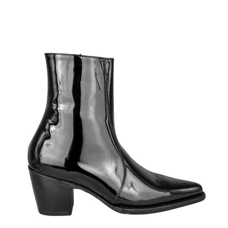 Patent Leather Cuban Heel Cowboy Boots