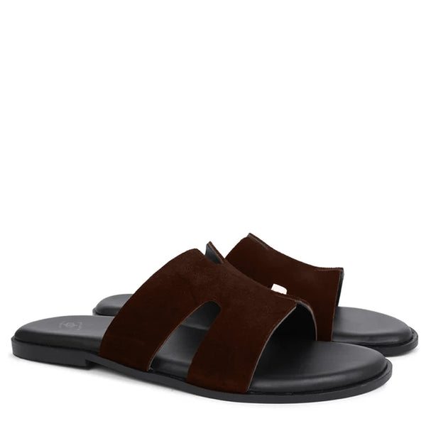 Suede H Style Slip On - Brown
