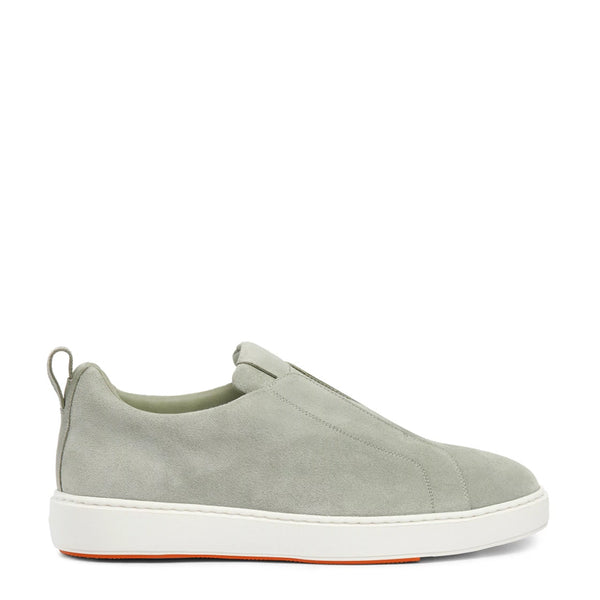 Men Suede Triple Stitch Slip-On Sneakers - Green