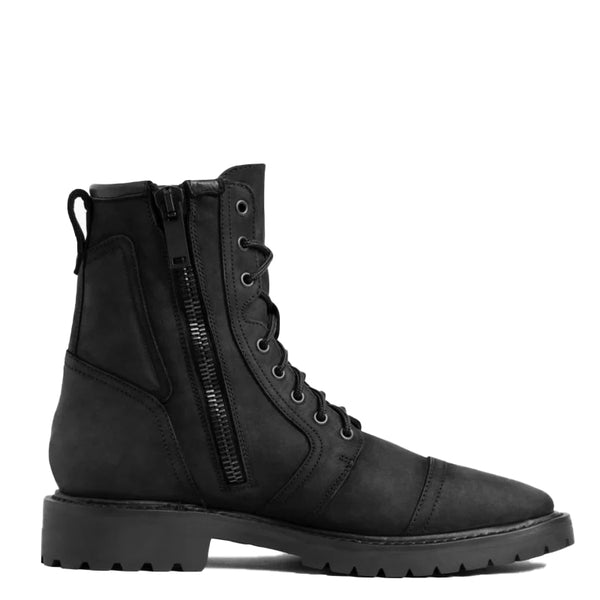 Leather Zip Up High Ankle Boots