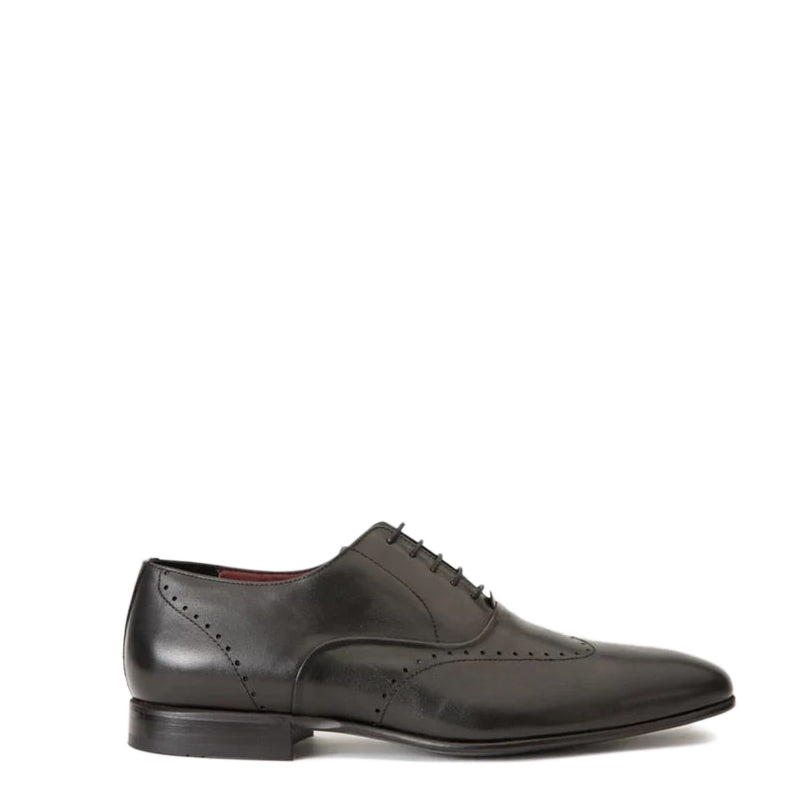 Black Leather Wingtip Men Shoe