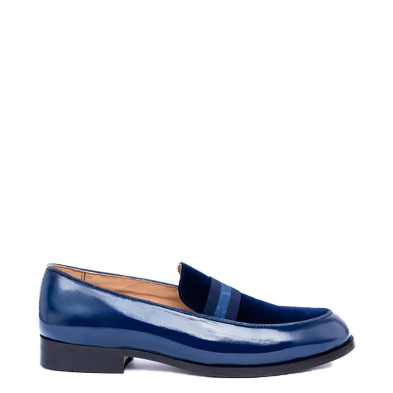 Upper Suede Patent Shiny Leather Black Loafer