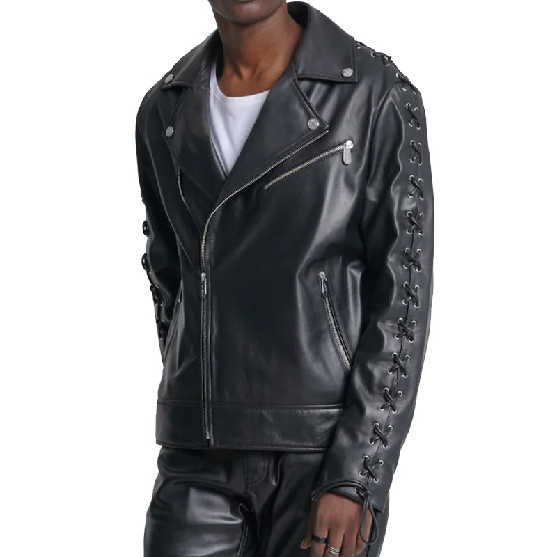 Biker Leather Jacket Black For Men