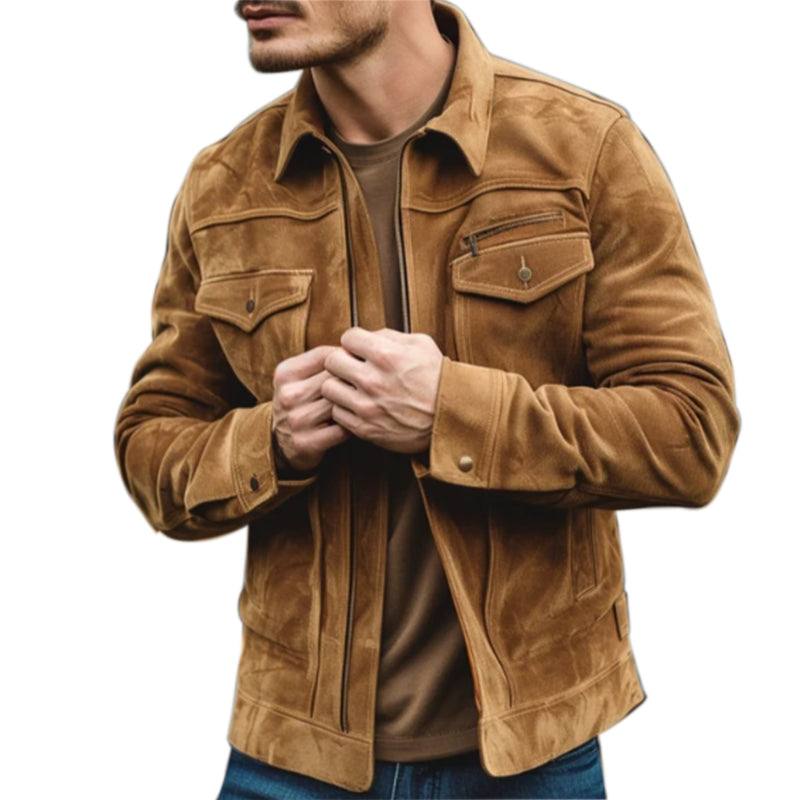 Men's Leather Jacket In Suede