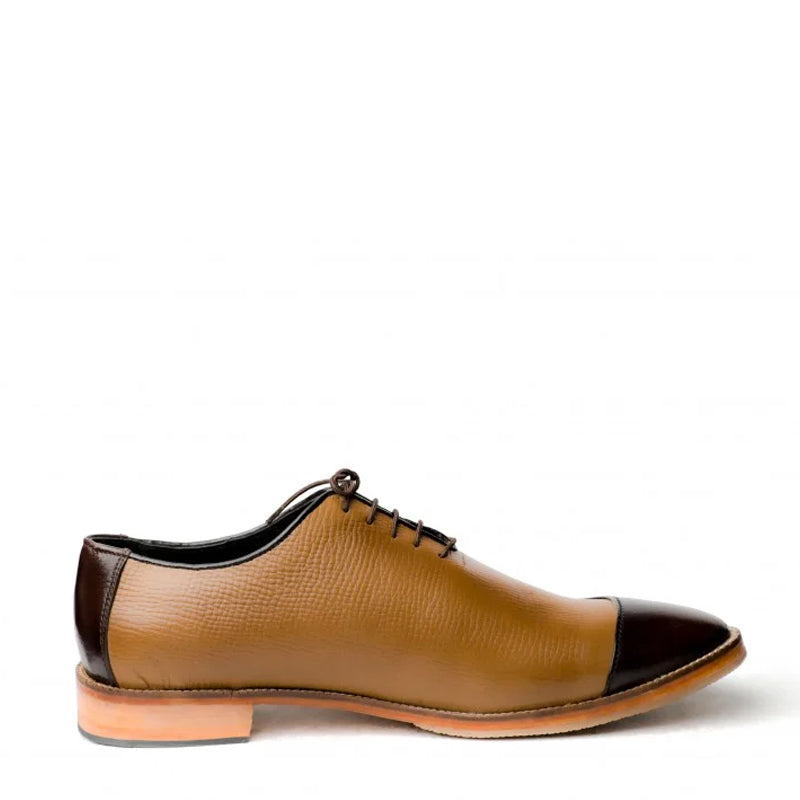 Leather Lace-Up Wholecut Oxford Shoes