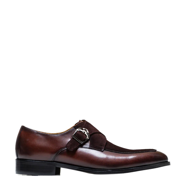 Classic Upper Suede Leather Single MonkStraps Shoe