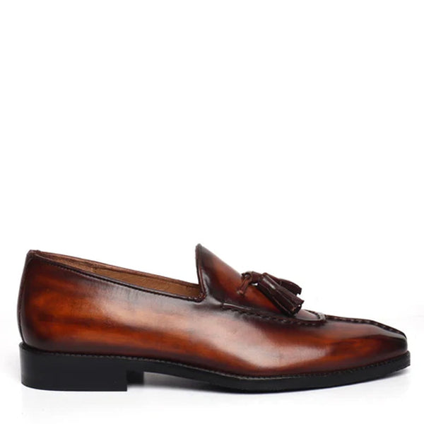 Men Slip On Leather Tassel Loafer