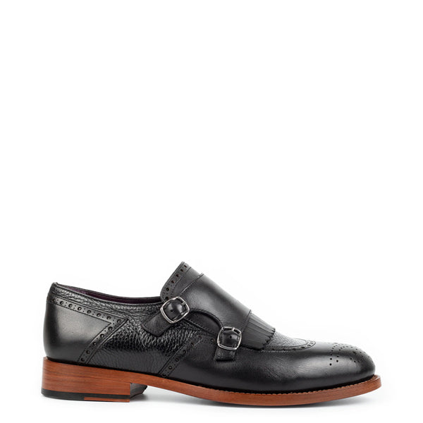 Custom Handmade Leather Double Monk Strap Shoe Tan
