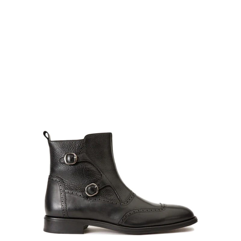 Leather Double Buckle Men Shoe