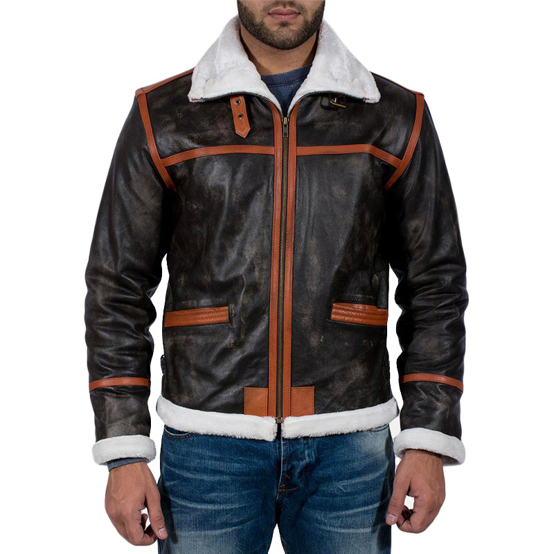 Alpine Fur Leather Jacket For Men