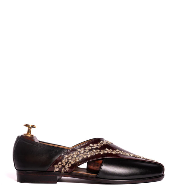 Handmade Shiny Leather Kail Peshawari Cherry Sandal