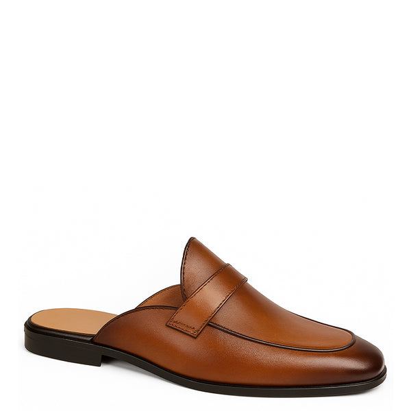 Single Strap Elegant Mule Tan - Brown
