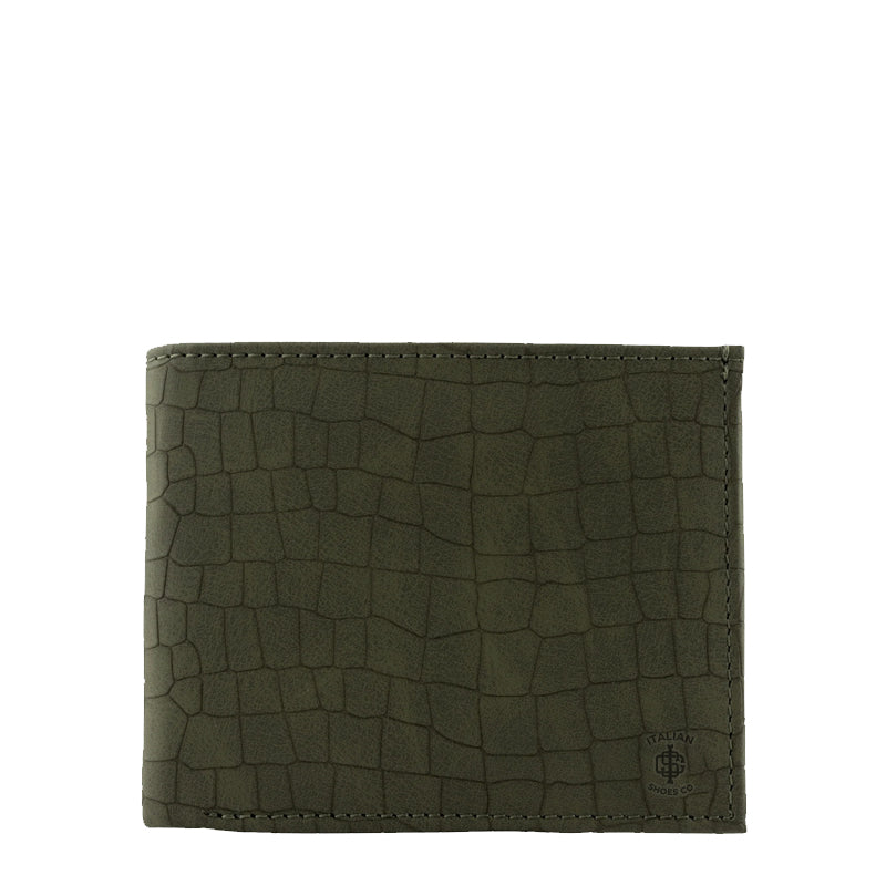 Croc Leather Bifold Peach Wallet