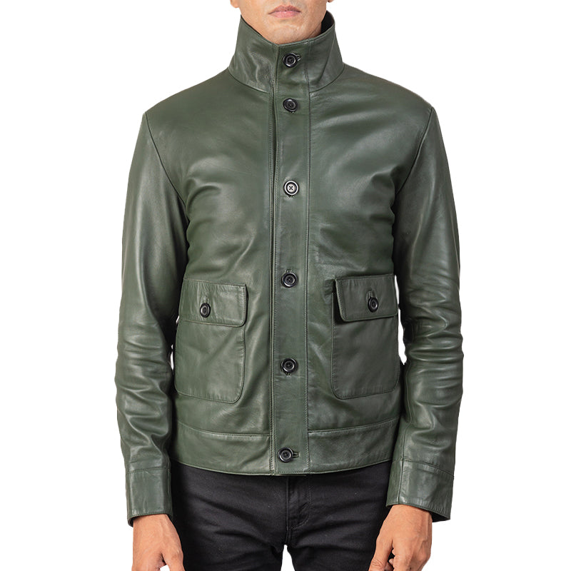 Columbus Leather Bomber Jacket For Men