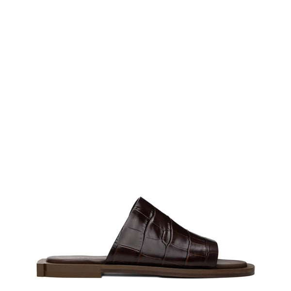 Reptilian Textured Slip On Sandal