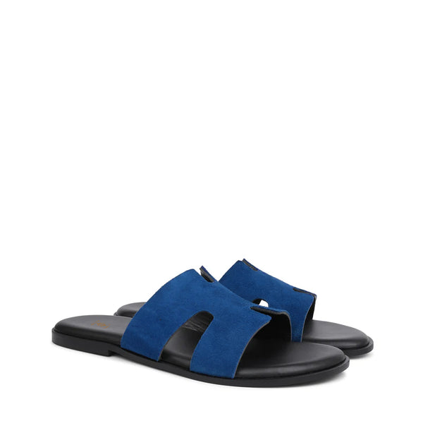 Suede H Style Slip On - Blue