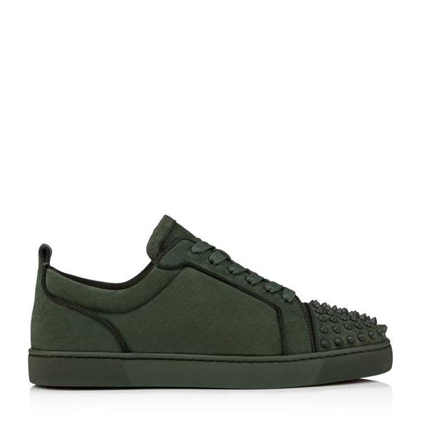 Men Suede Spike Studded Lace Up Sneaker - Green