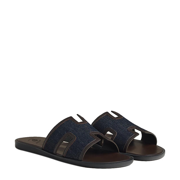 Haven Textured H Style Dual Slip On in Canvas - Canvas Blue / Brown