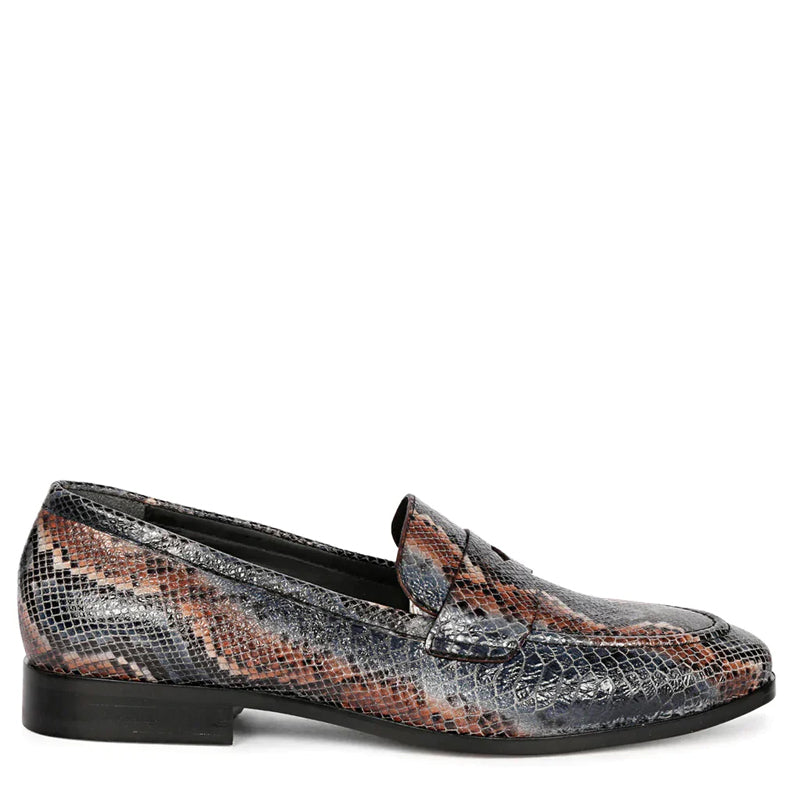 Men Snake Printed Leather Loafers