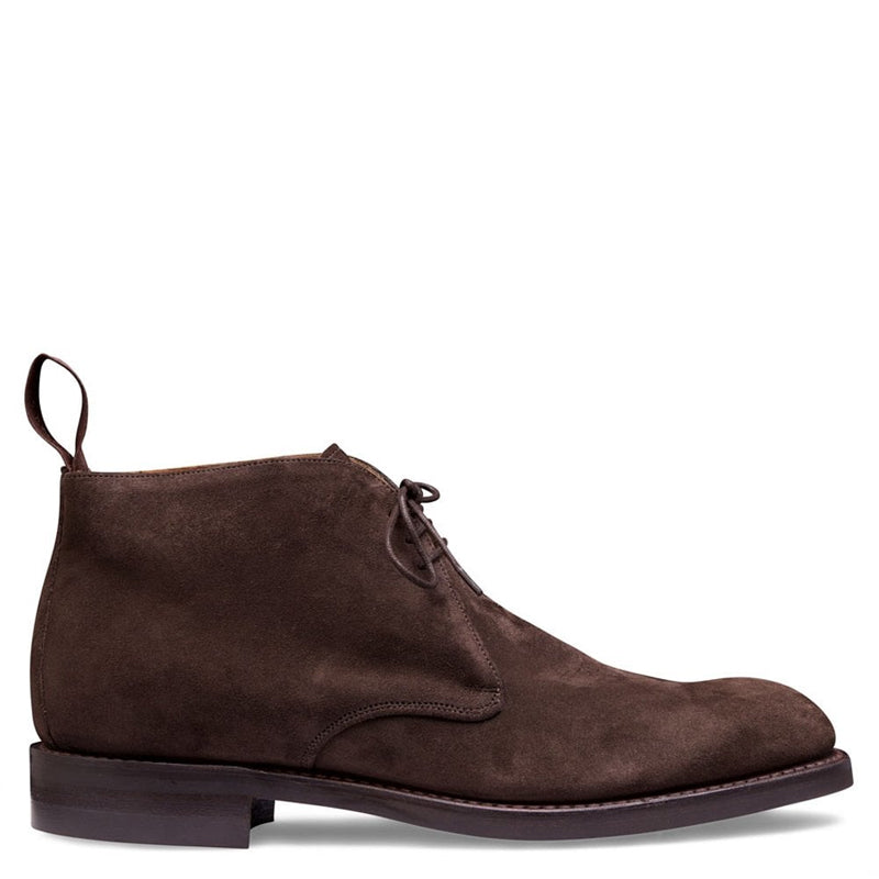Men Suede Handmade Leather Chukkas Boot Dark Brown