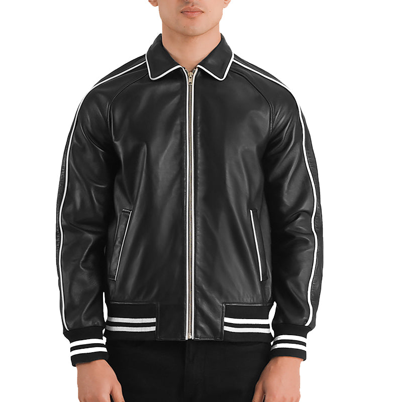 Cooper Leather Varsity Jacket For Men