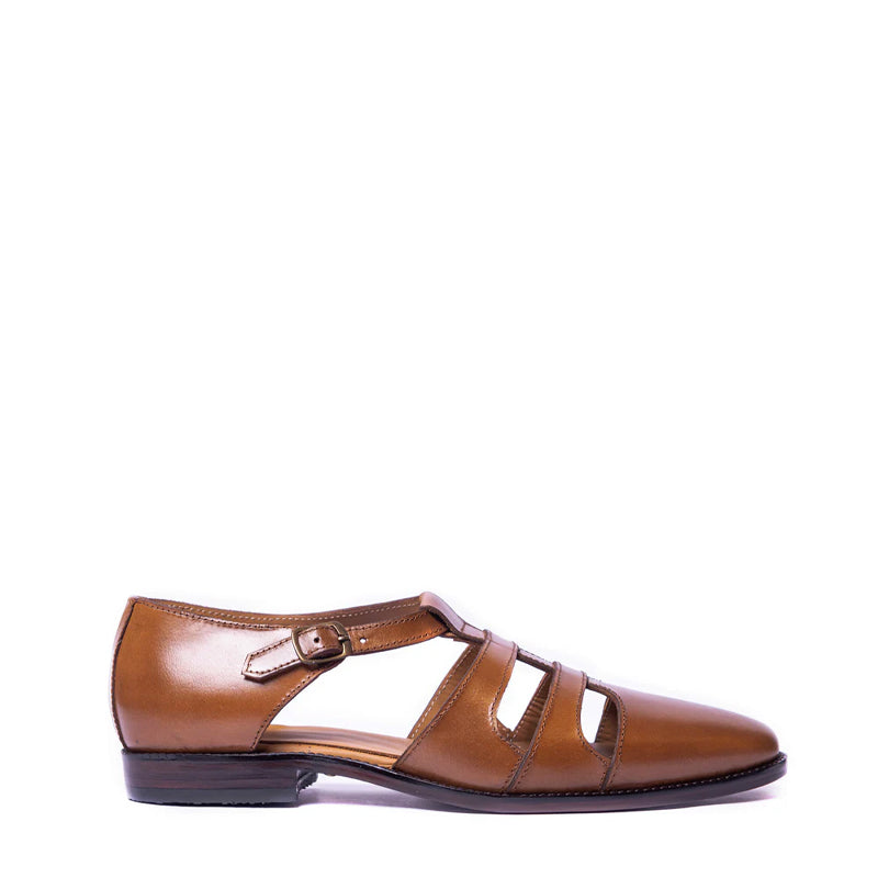 Premium Back Strap Shiny Leather Comfort Sandals