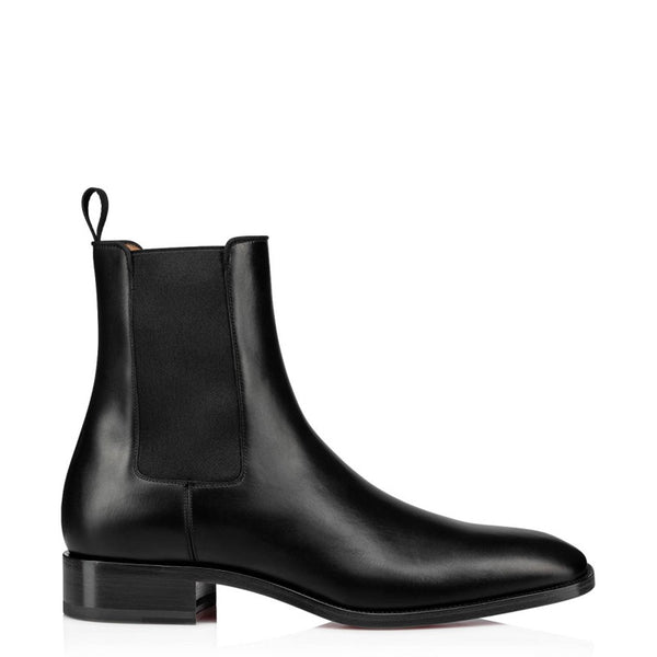 Classic Leather Chelsea Rounded Toe Boot with Low Stacked Heel