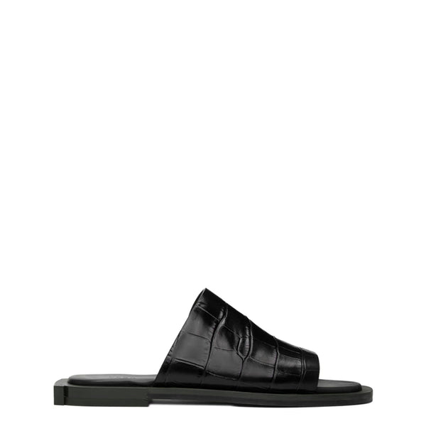 Reptilian Textured Slip On Sandal