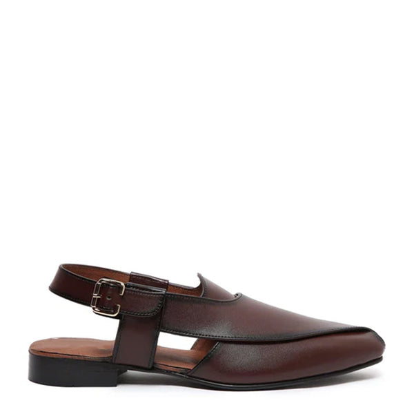 Premium Classic Leather Peshawari Beige Sandals