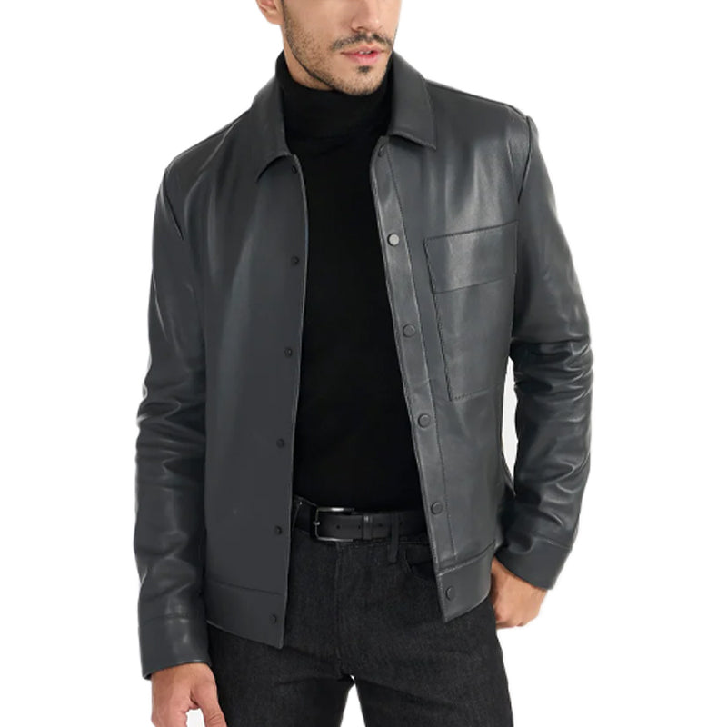 Graphite Grey Diallo Leather Jacket