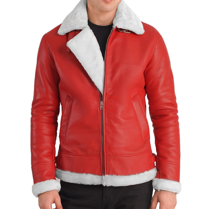 Francis B-3 Leather Bomber Jacket For Men