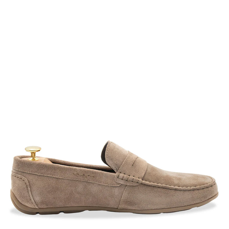 Gregores Navy Suede Penny Moccasins