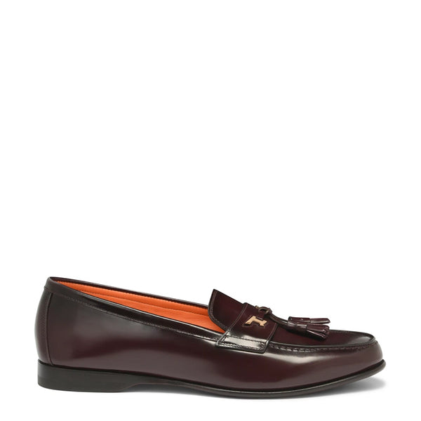 Polished Leather Tassel Loafer For Men