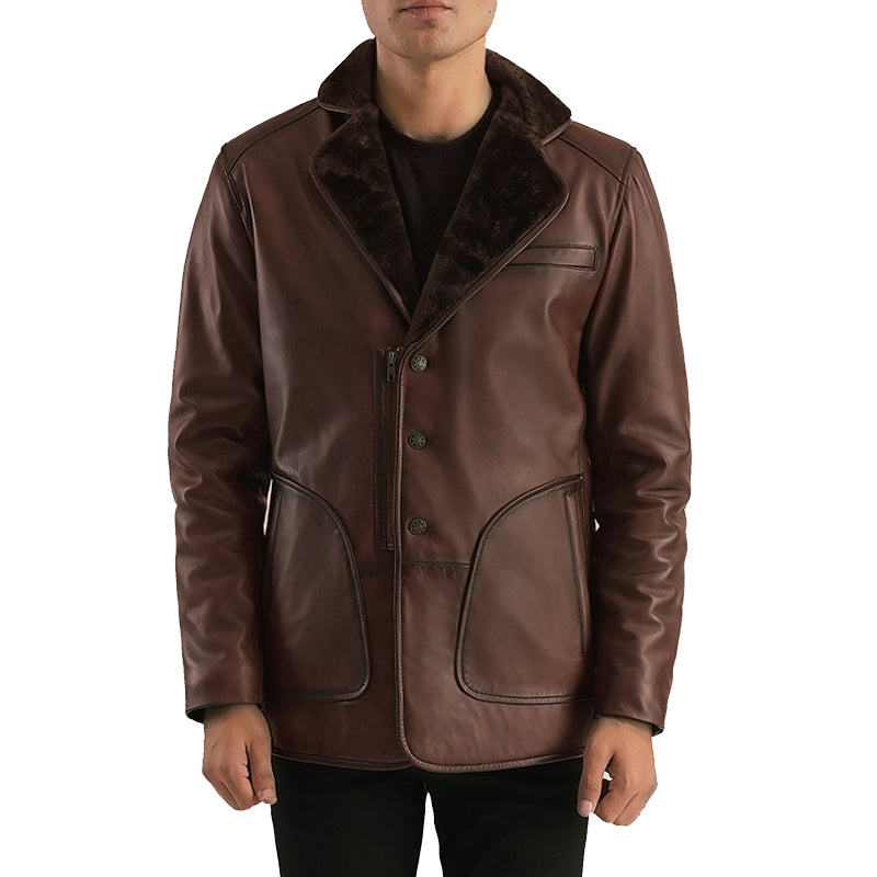 Rocky Fur Leather Jacket For Men