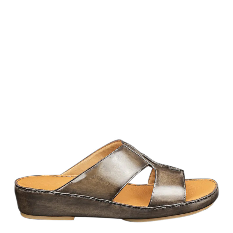 Luxury Slip On Solid Leather Arabic Sandal